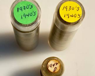 2 Full Vials and 1/2 Vial Nickels - Marked 1930s / 1940s