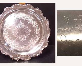 Vintage Wilcox International Silver Joanne 7270 Ornate Silverplate Round Serving Tray - Potterville