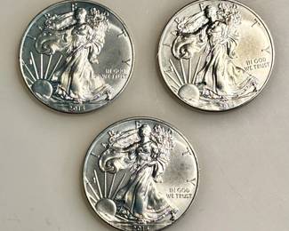 Lot of 3 - 2013 - American Silver Eagle Bullion Coins