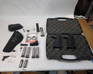 Small Collection of Various Gun Attachments and Equipment w/ Gun Case