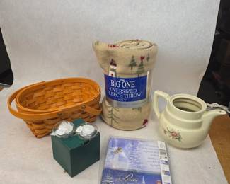 Vintage Wicker Basket, New Fleece Throw, Christmas Cards & More