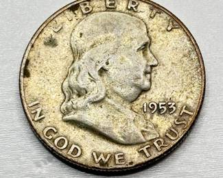 1953 D - Silver Franklin Half Dollar