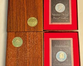 1971 S 1972 S - Eisenhower Silver Dollars in Original Government Packaging - "Brown Ike"