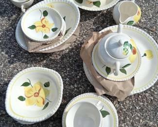 Vintage Blue Ridge Southern Potteries Hand Painted Dinnerware in Sungold Pattern