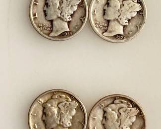 Lot of 7 - Mercury Dimes - Date Range 1923 - 1945