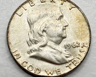 1962 D - Silver Franklin Half Dollar