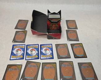 Small Collection of Magic The Gathering Cards w/ Die and 3 Pokemon Cards