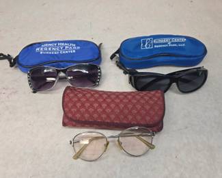 Pair of Post Surgery Sunglasses, Bifocal Sunglasses, and Trifocal Glasses