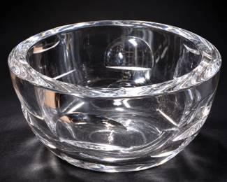 Orrefors Sweden Sven Palmqvist Signed & Numbered Crystal Bowl - Potterville