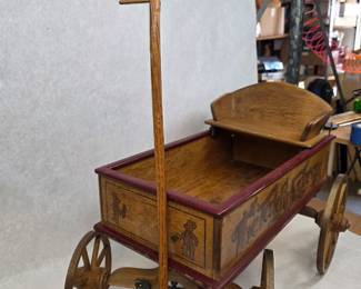Vintage J.P. Bartholomew Co. "The Teddy Express" Wooden Wagon