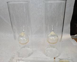 2 Hand Blown Vintage Borosilicate Glass Oil Lamps by Wolfard Glassblowing Co