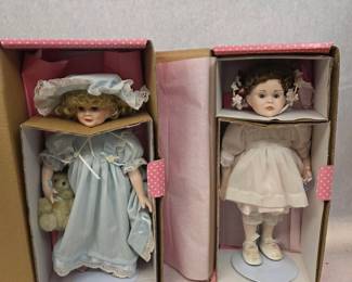 2 Vintage Collectible Porcelain Dolls from Treasury Collection by Paradise Galleries