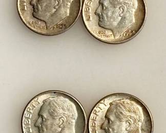 Lot of 7 Silver Roosevelt Dimes - Date Range 1950 - 1964