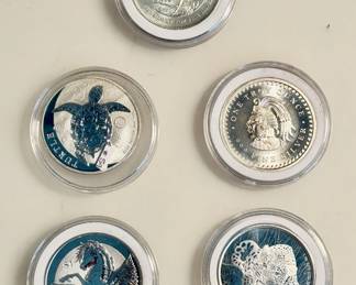 Lot of 5 Assorted Silver Rounds