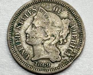 1869 - Three Cent Piece