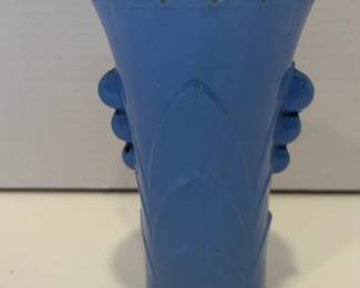 Vintage Anchor Hocking Fire - King Art Deco Flower Vase in Delphite Blue