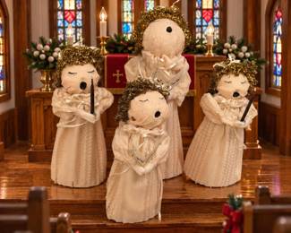 4 Vintage Handmade Holiday Carolers