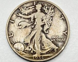 1936 S - Walking Liberty - Silver Half Dollar
