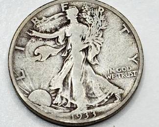 1933 S - Walking Liberty - Silver Half Dollar