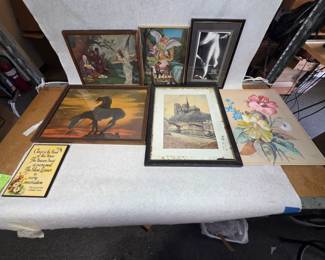 Collection of 14 Vintage Pictures and Frames