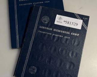 2 Lincoln Memorial Cent Coin Folders - 87 Coins Total