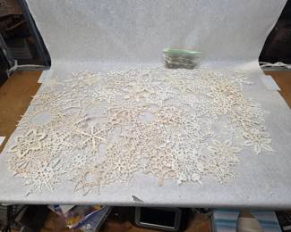 Vintage Handmade Snowflake Ornaments - Large Lot
