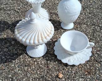 Vintage Milk Glass Tableware and Decor