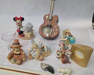 Small Collection of Various Vintage Miniature Ceramic, Glass, and Porcelain Home Decor