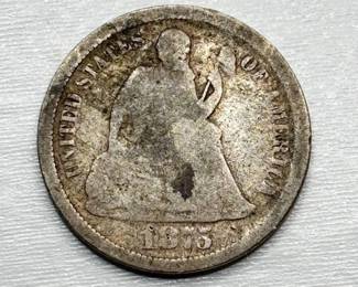 1875 S - Silver Seated Liberty Dime