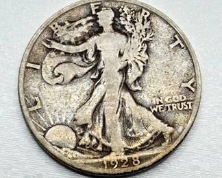 1928 S - Walking Liberty - Silver Half Dollar