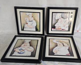 4 Happy Chef Prints - Artist Tracy Flickinger