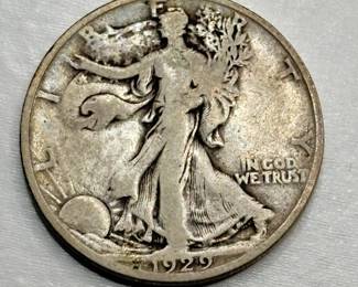 1929 D - Walking Liberty - Silver Half Dollar