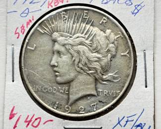 1927 D - Peace Silver Dollar - XF / AU