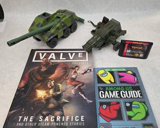 2 Vintage G.I. Joe Toy Trucks w/ 2 Gaming Books and an Original Sega "Primal Rage"