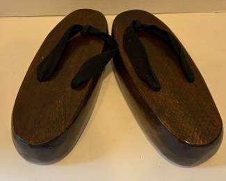 Vintage Traditional Japanese Wooden Geta Footwear Shoes