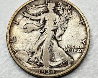 1934 S - Walking Liberty - Silver Half Dollar