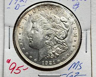 1921 D - Morgan Silver Dollar - MS62