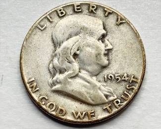 1954 - Franklin Silver Half Dollar (1 of 2)