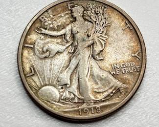 1918 D - Walking Liberty - Silver Half Dollar