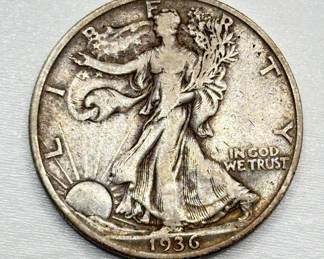 1936 D - Walking Liberty - Silver Half Dollar
