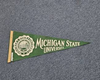 Vintage MSU Felt Pennant [30 Inches Long x 11 Inches Tall] - Estate Sales Warehouse (GR)