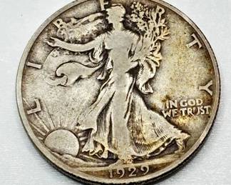 1929 S - Walking Liberty - Silver Half Dollar