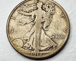 1918 S - Walking Liberty - Silver Half Dollar