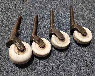 Lot of Four (4) Antique Porcelain Furniture Casters - Estate Sales Warehouse (GR)