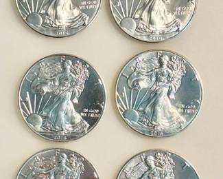 Lot of 10 - 2016 - American Silver Eagle Bullion Coins