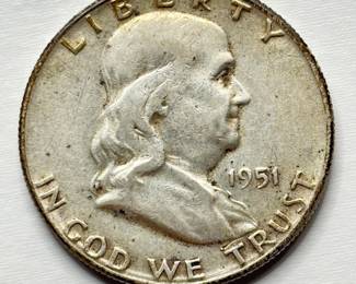 1951 - Silver Franklin Half Dollar