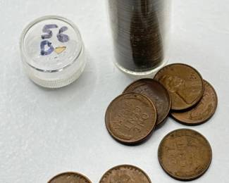 1956 D - Full Date Roll - Lincoln Wheat Cents