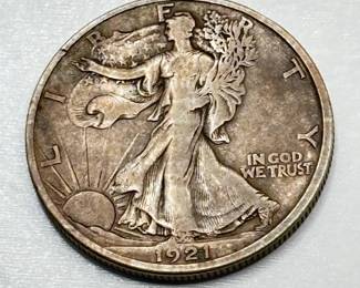 1921 D - Walking Liberty - Silver Half Dollar