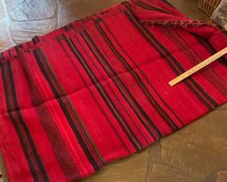 Turkish red and black 9 x 12 rug reduced because of some minor moth evidence