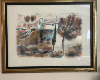 Mid-century framed art. “Quiet Corner” 46/250